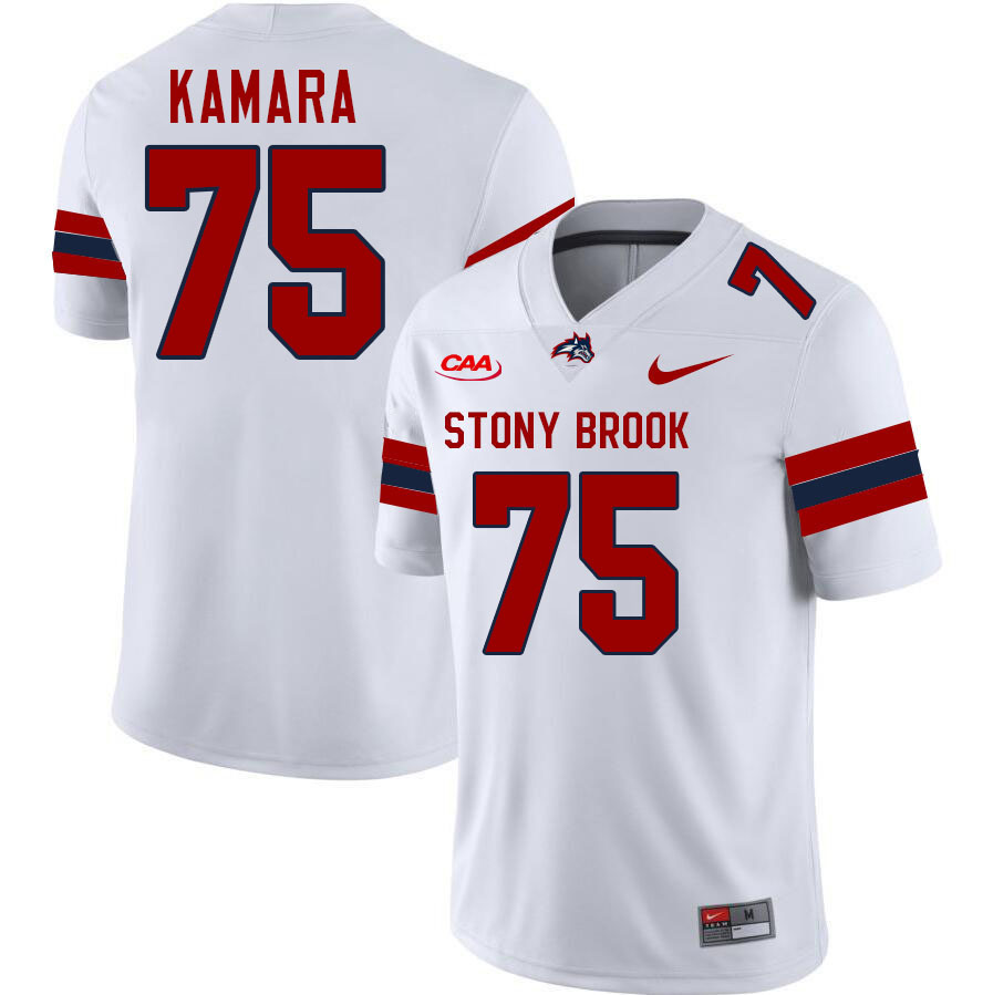 Stony Brook Seawolves #75 Sam Kamara College Football Jerseys,Uniforms-White